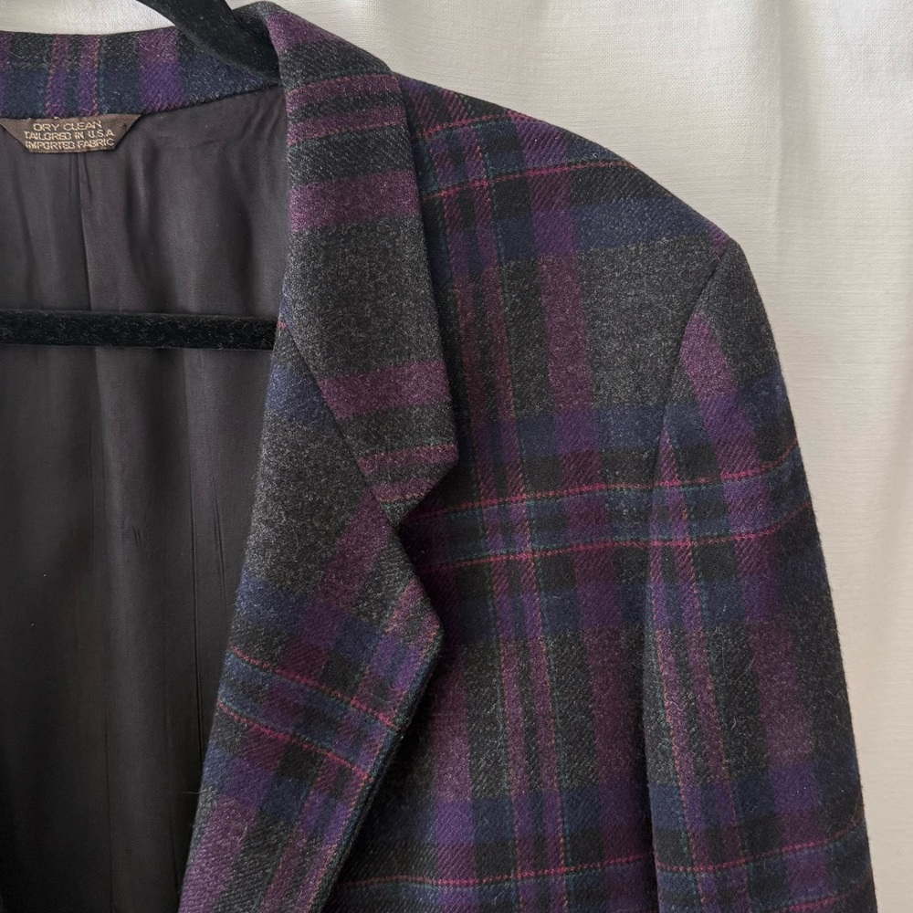 Vintage Wool Plaid Blazer